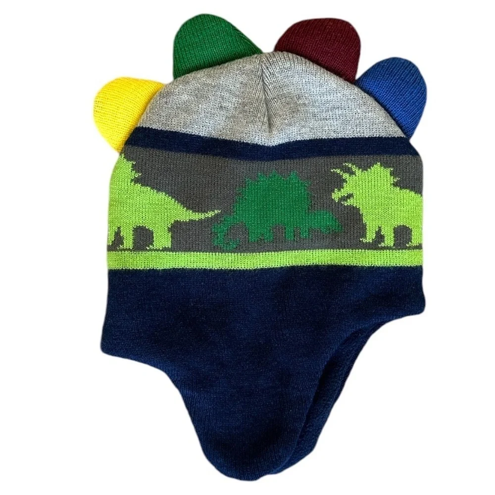 Boutique Addie & Tate Dinosaur Triceratop Ankylosaurus Mohawk Trapper Hat Cap